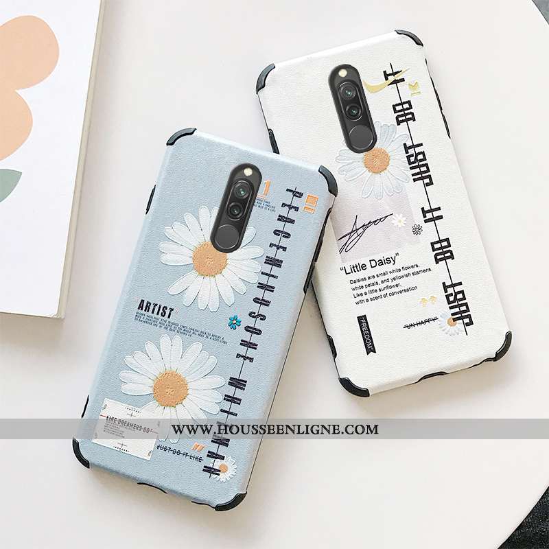Étui Xiaomi Redmi 8 Mode Protection Tempérer Gaufrage Incassable Membrane Bleu