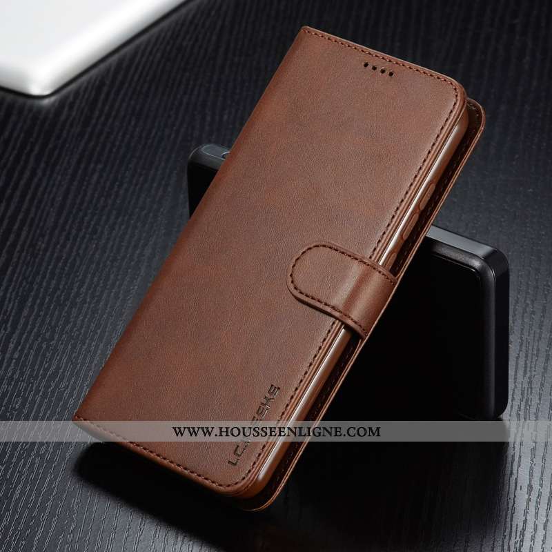Étui Xiaomi Redmi 8a Cuir Silicone Tempérer Coque Clamshell Téléphone Portable Incassable Marron