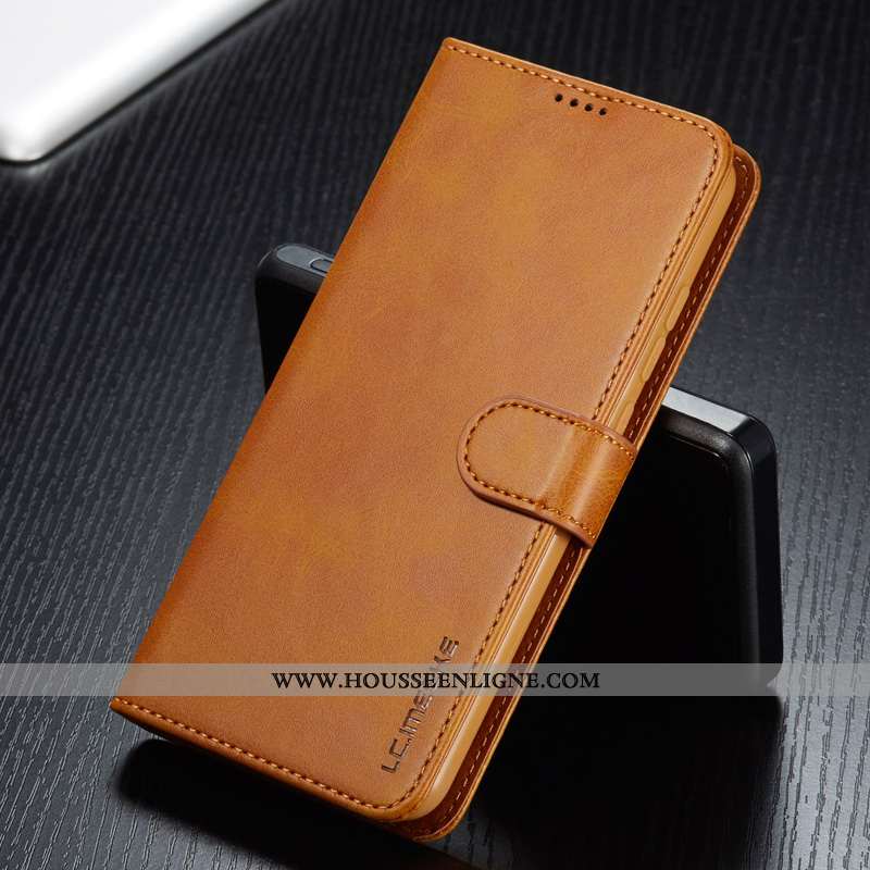 Étui Xiaomi Redmi 8a Cuir Silicone Tempérer Coque Clamshell Téléphone Portable Incassable Marron
