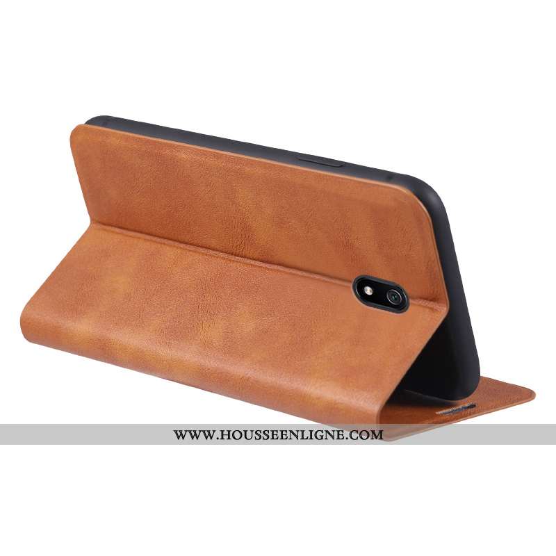 Étui Xiaomi Redmi 8a Fluide Doux Silicone Rouge Business Protection Téléphone Portable Marron