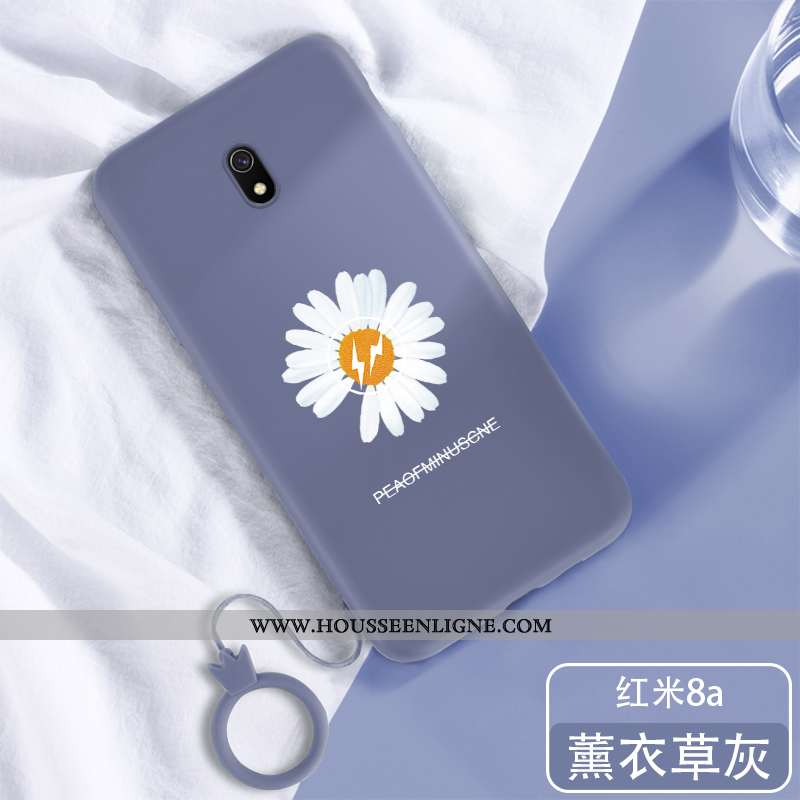 Étui Xiaomi Redmi 8a Fluide Doux Silicone Vert Téléphone Portable Petite Marguerite Créatif Net Roug