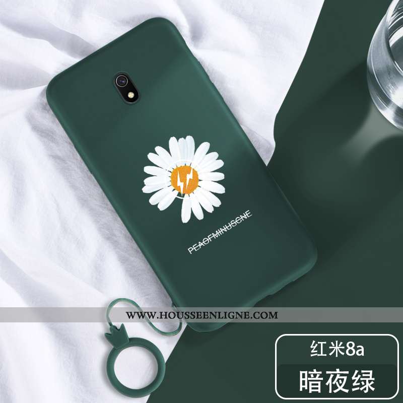 Étui Xiaomi Redmi 8a Fluide Doux Silicone Vert Téléphone Portable Petite Marguerite Créatif Net Roug