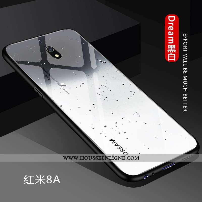 Étui Xiaomi Redmi 8a Protection Personnalité Amoureux Blanc Rouge Silicone Coque Blanche