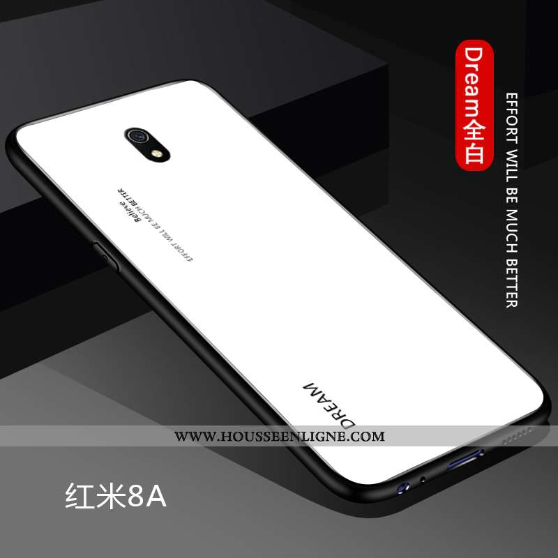 Étui Xiaomi Redmi 8a Protection Personnalité Amoureux Blanc Rouge Silicone Coque Blanche