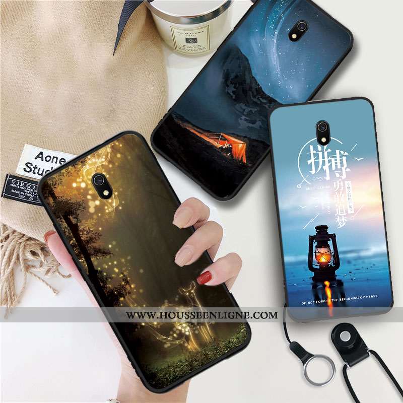 Étui Xiaomi Redmi 8a Tendance Fluide Doux Téléphone Portable Net Rouge Coque Dessin Animé Délavé En 