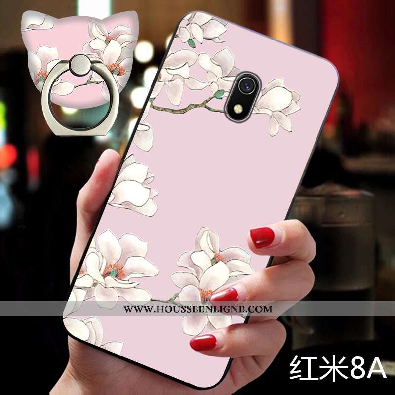 Étui Xiaomi Redmi 8a Vintage Ultra Coque Téléphone Portable Rose Silicone Personnalité
