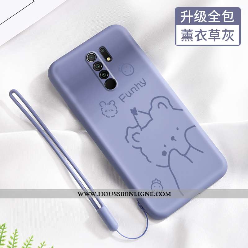 Étui Xiaomi Redmi 9 Fluide Doux Silicone Petit Net Rouge Délavé En Daim Protection Tout Compris Rose