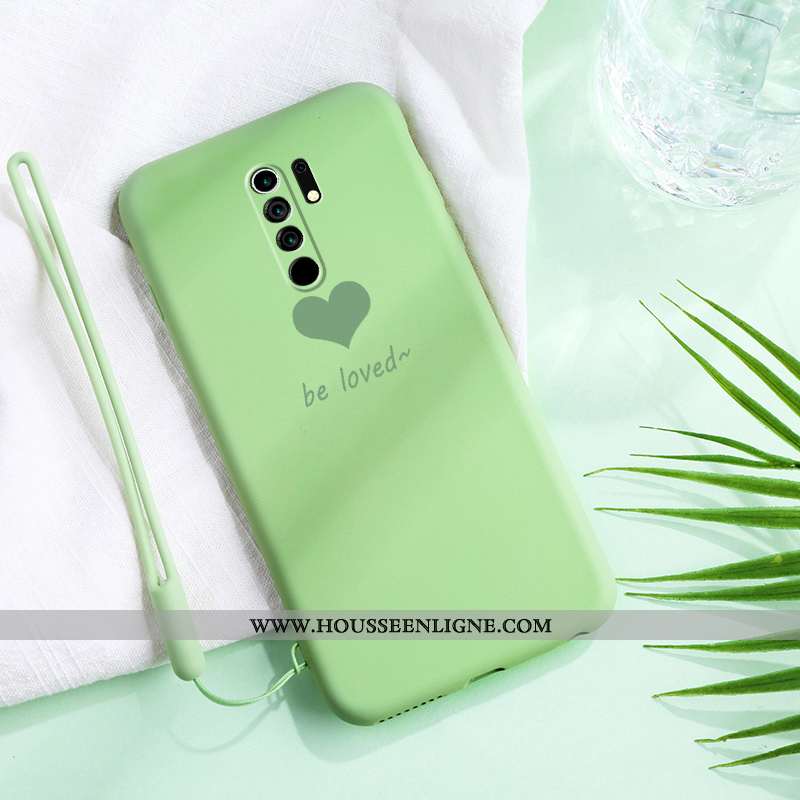 Étui Xiaomi Redmi 9 Protection Ornements Suspendus Petit Rouge Silicone Amoureux Incassable