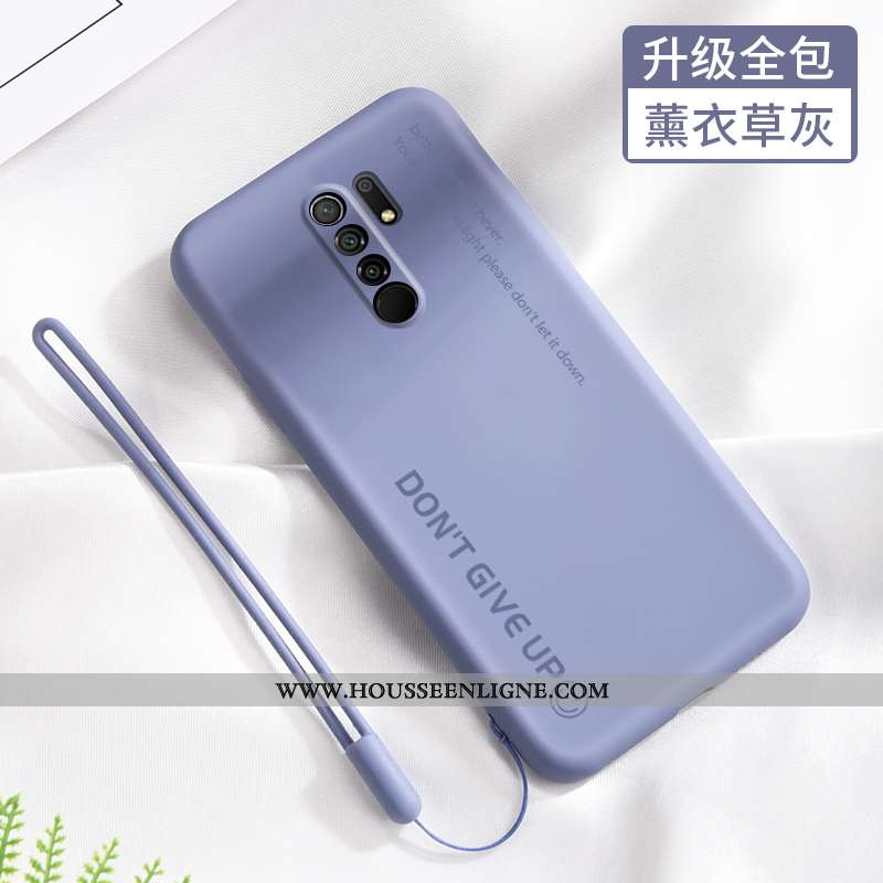 Étui Xiaomi Redmi 9 Tendance Légère Protection Tout Compris Délavé En Daim Ornements Suspendus Lettr