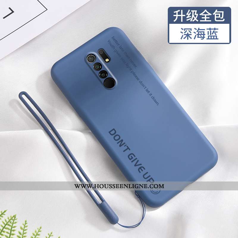Étui Xiaomi Redmi 9 Tendance Légère Protection Tout Compris Délavé En Daim Ornements Suspendus Lettr