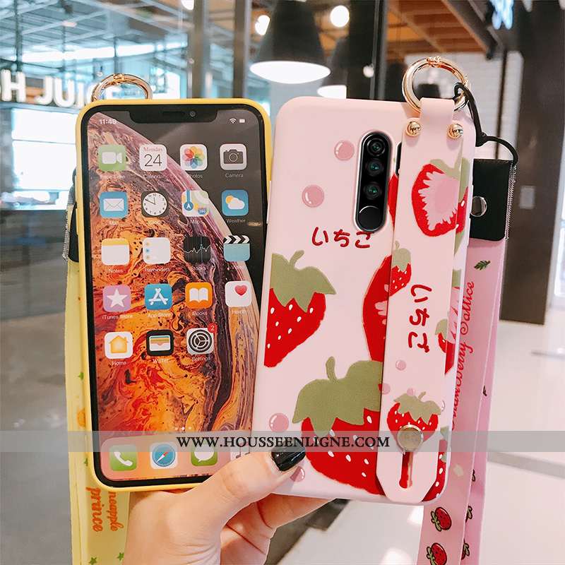Étui Xiaomi Redmi 9 Tendance Silicone Protection Net Rouge Fruit Petit Jaune