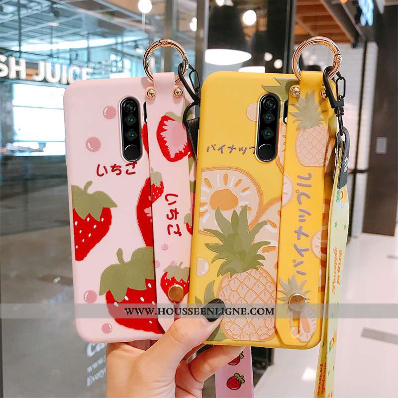 Étui Xiaomi Redmi 9 Tendance Silicone Protection Net Rouge Fruit Petit Jaune