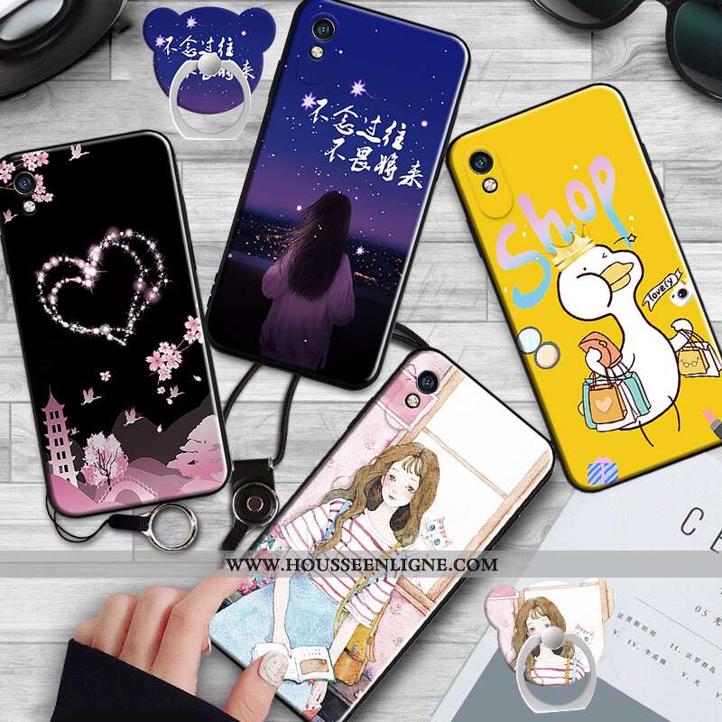 Étui Xiaomi Redmi 9a Fluide Doux Silicone Blanc Téléphone Portable Charmant Amoureux Coque Blanche