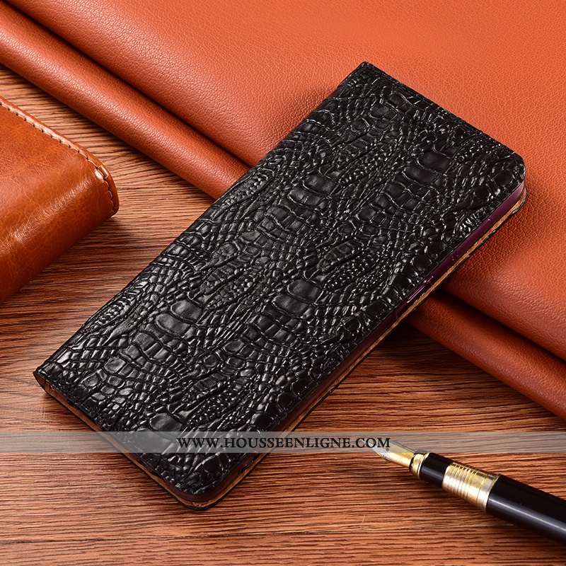 Étui Xiaomi Redmi 9a Protection Cuir Véritable Coque Rouge Téléphone Portable Incassable Noir