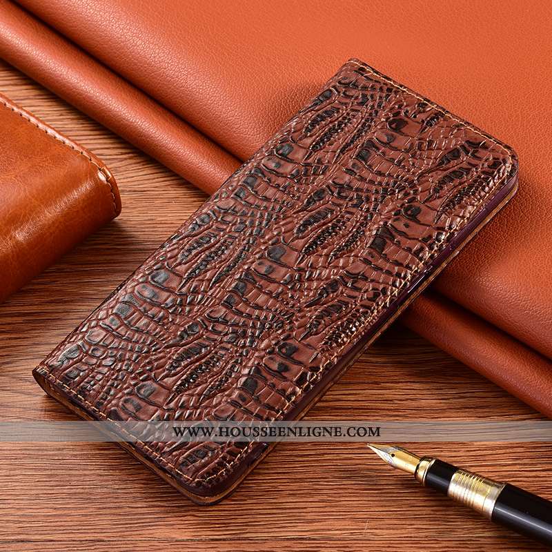 Étui Xiaomi Redmi 9a Protection Cuir Véritable Coque Rouge Téléphone Portable Incassable Noir