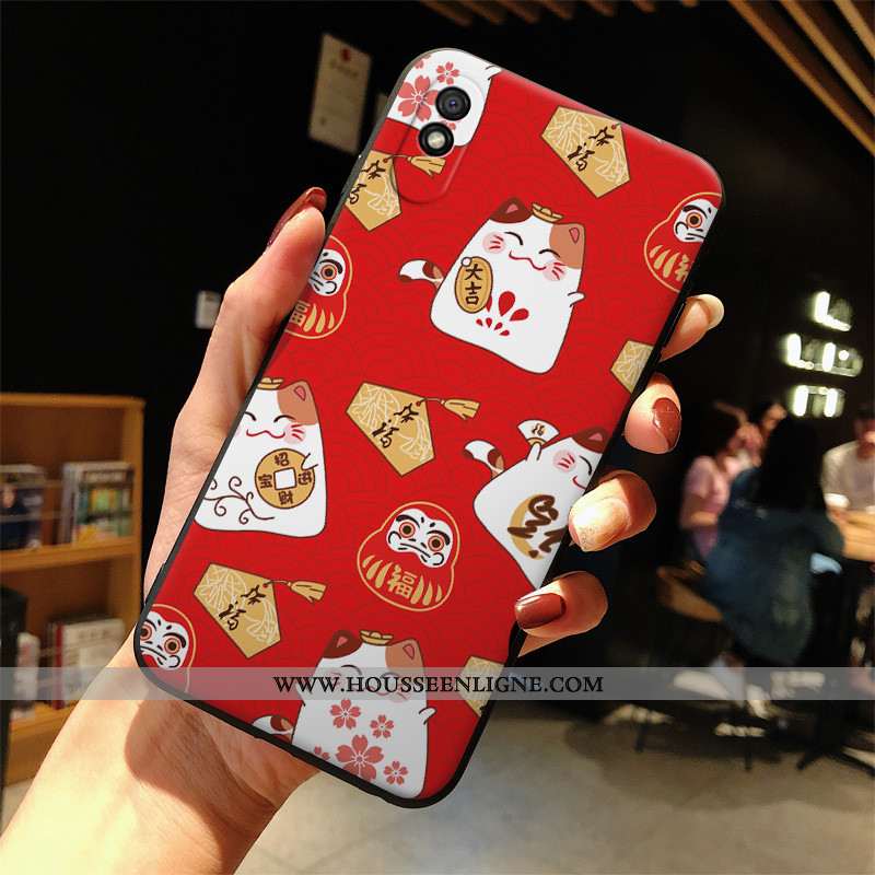 Étui Xiaomi Redmi 9a Protection Dessin Animé Blanc Mode Coque Silicone Blanche