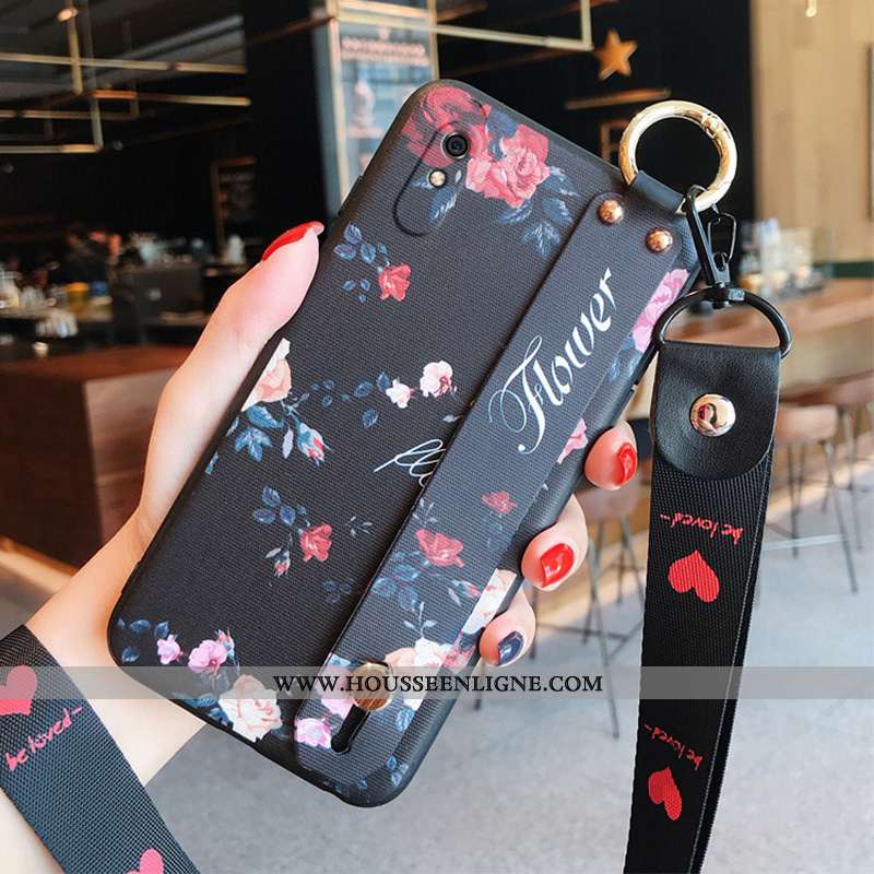 Étui Xiaomi Redmi 9a Protection Délavé En Daim Légère Petit Ornements Suspendus Fluide Doux Cou Susp