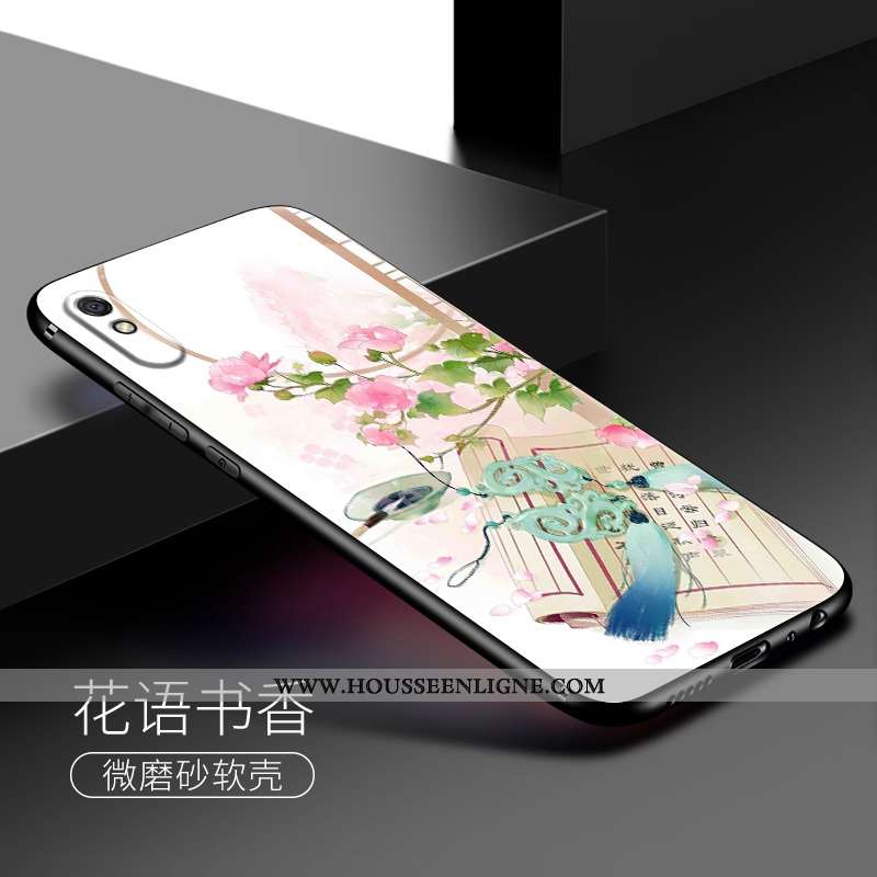 Étui Xiaomi Redmi 9a Silicone Délavé En Daim Rose Frais Petit Coque Simple