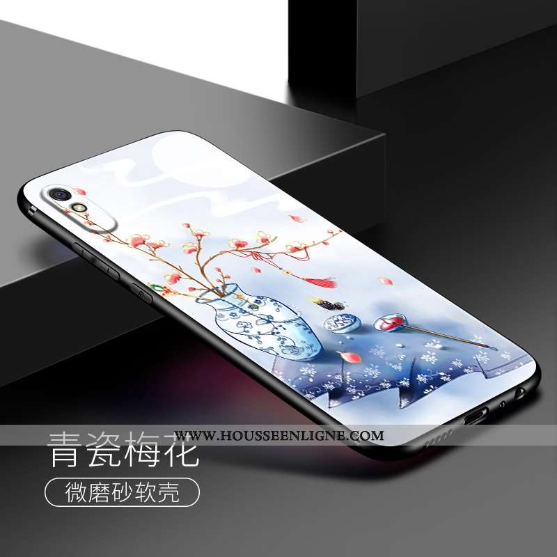Étui Xiaomi Redmi 9a Silicone Délavé En Daim Rose Frais Petit Coque Simple