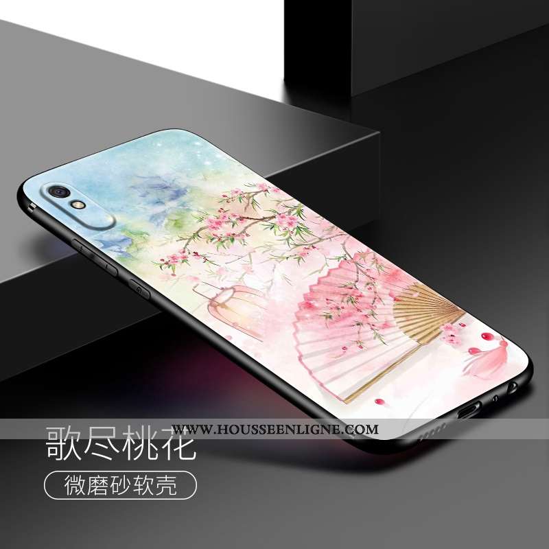 Étui Xiaomi Redmi 9a Silicone Délavé En Daim Rose Frais Petit Coque Simple