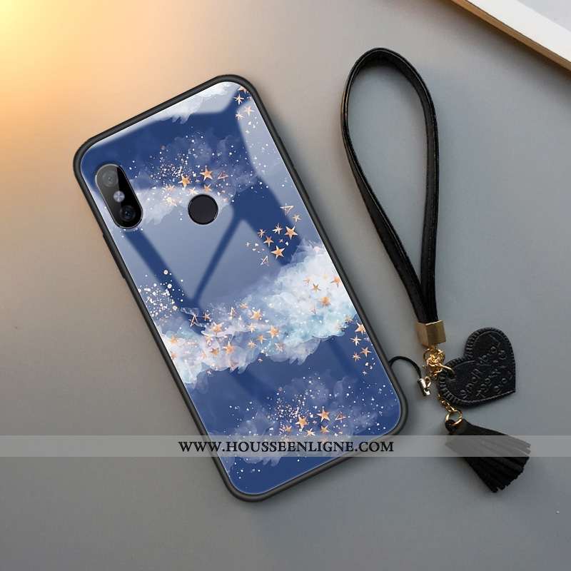 Étui Xiaomi Redmi Note 5 Verre Fluide Doux Plume Simple Protection Net Rouge Silicone Rose