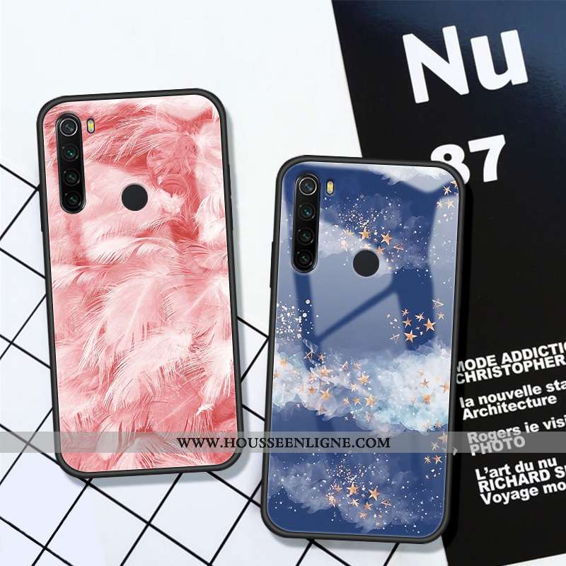 Étui Xiaomi Redmi Note 5 Verre Fluide Doux Plume Simple Protection Net Rouge Silicone Rose