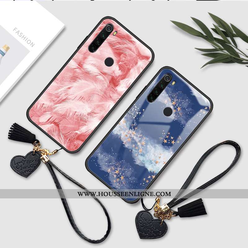 Étui Xiaomi Redmi Note 5 Verre Fluide Doux Plume Simple Protection Net Rouge Silicone Rose