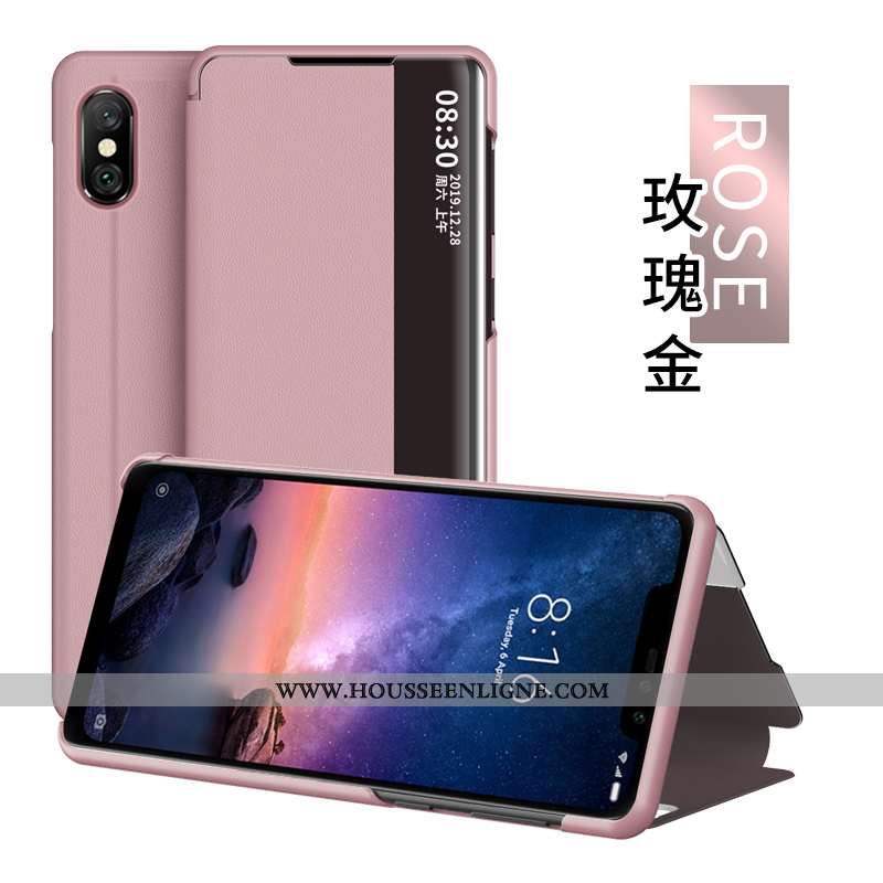 Étui Xiaomi Redmi Note 6 Pro Cuir Plier Rouge Windows Housse Coque