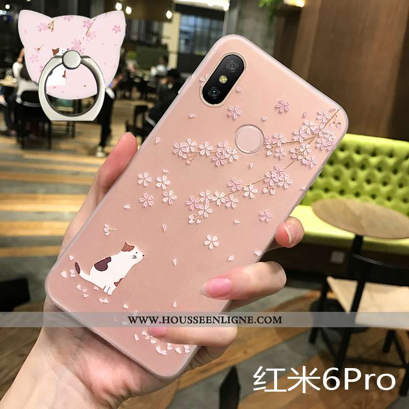 Étui Xiaomi Redmi Note 6 Pro Fluide Doux Silicone Tout Compris Incassable Mode Rose
