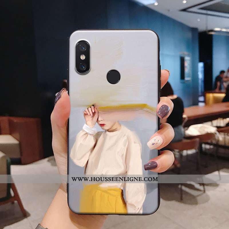 Étui Xiaomi Redmi Note 6 Pro Fluide Doux Silicone Vintage Peinte À La Main Charmant Coque Petit Vert