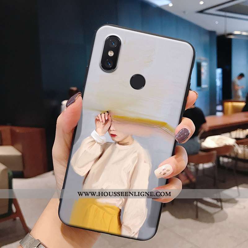 Étui Xiaomi Redmi Note 6 Pro Fluide Doux Silicone Vintage Peinte À La Main Charmant Coque Petit Vert