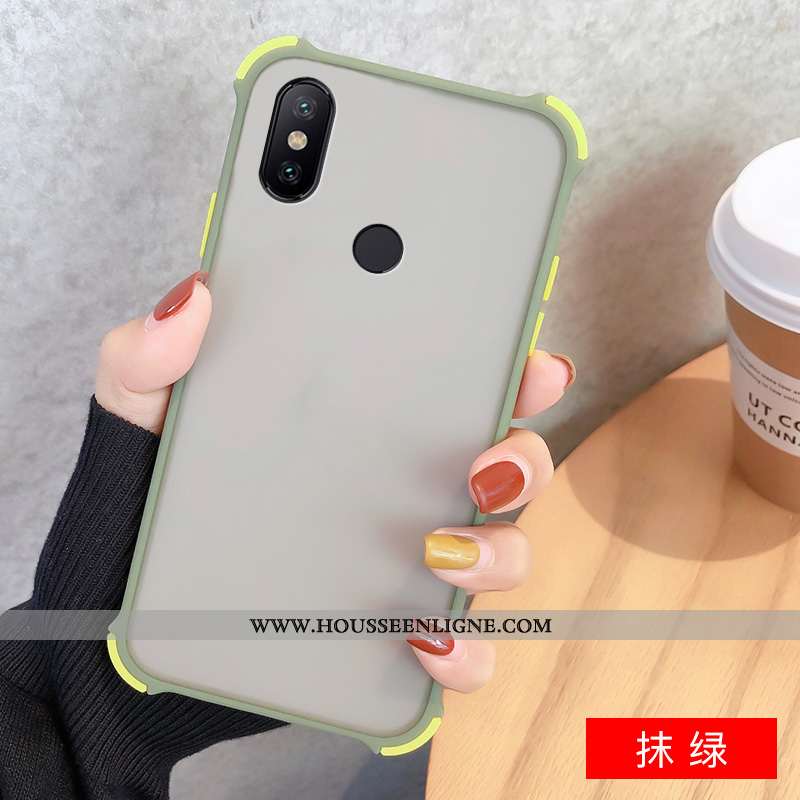 Étui Xiaomi Redmi Note 6 Pro Protection Délavé En Daim Petit Incassable Tout Compris Noir Rouge