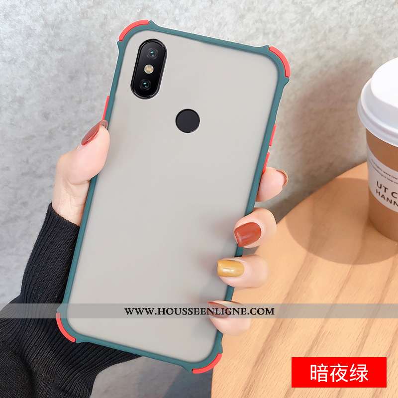 Étui Xiaomi Redmi Note 6 Pro Protection Délavé En Daim Petit Incassable Tout Compris Noir Rouge