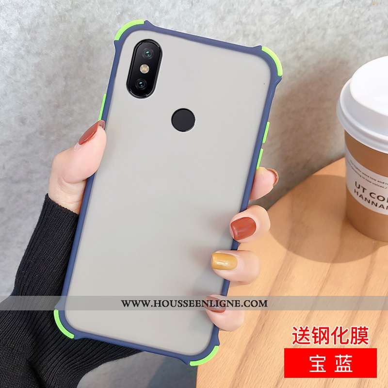 Étui Xiaomi Redmi Note 6 Pro Protection Délavé En Daim Petit Incassable Tout Compris Noir Rouge