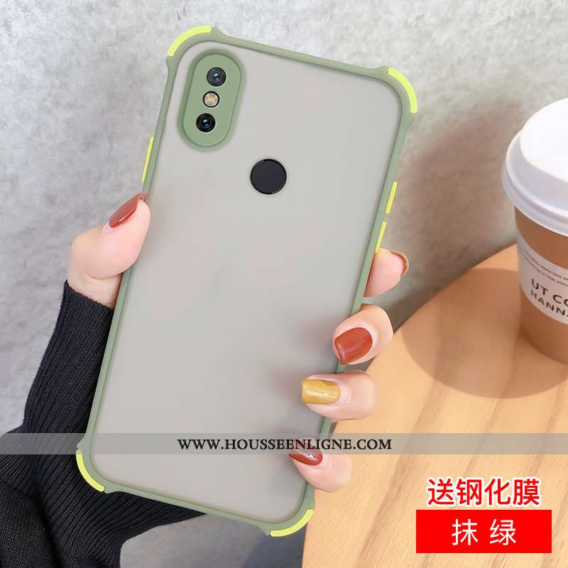 Étui Xiaomi Redmi Note 6 Pro Protection Délavé En Daim Petit Incassable Tout Compris Noir Rouge