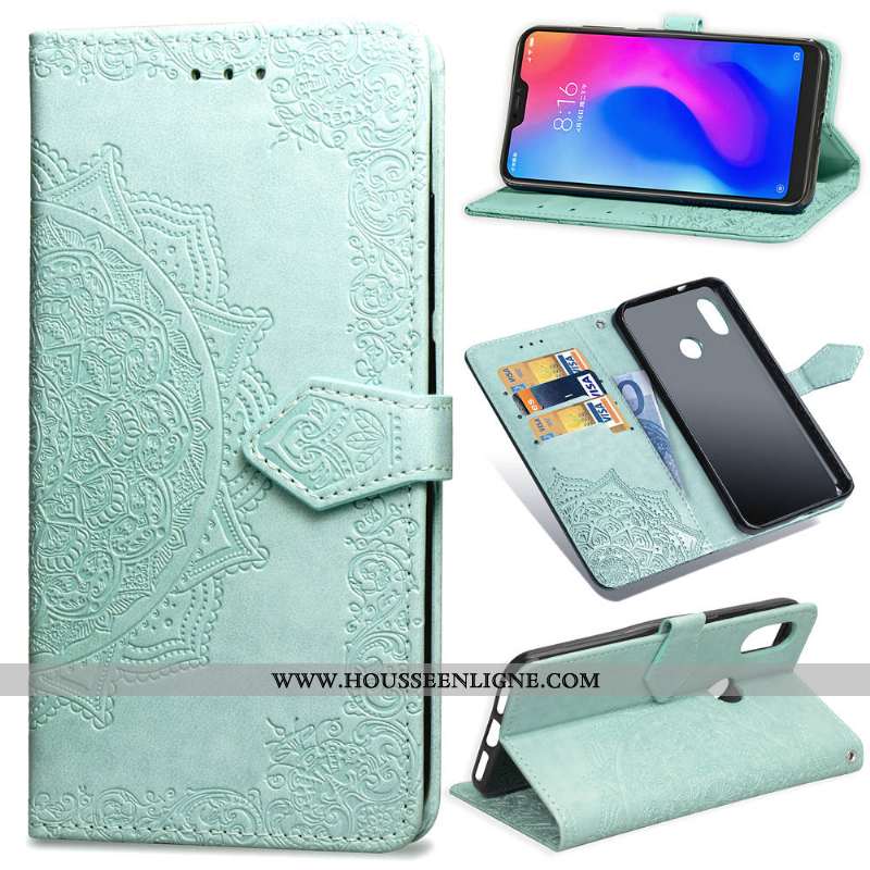 Étui Xiaomi Redmi Note 6 Pro Protection Ornements Suspendus Rouge Couleur Unie Coque Housse Noir