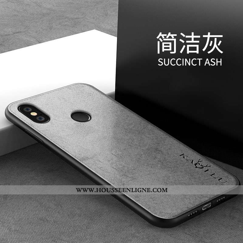 Étui Xiaomi Redmi Note 6 Pro Tendance Modèle Fleurie Silicone Personnalité Simple Gris Tout Compris