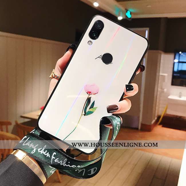 Étui Xiaomi Redmi Note 7 Charmant Protection Blanc Frais Net Rouge Créatif Miroir Blanche