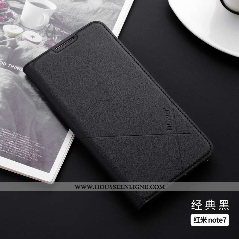 Étui Xiaomi Redmi Note 7 Cuir Fluide Doux Incassable Clamshell Tout Compris Silicone Rose