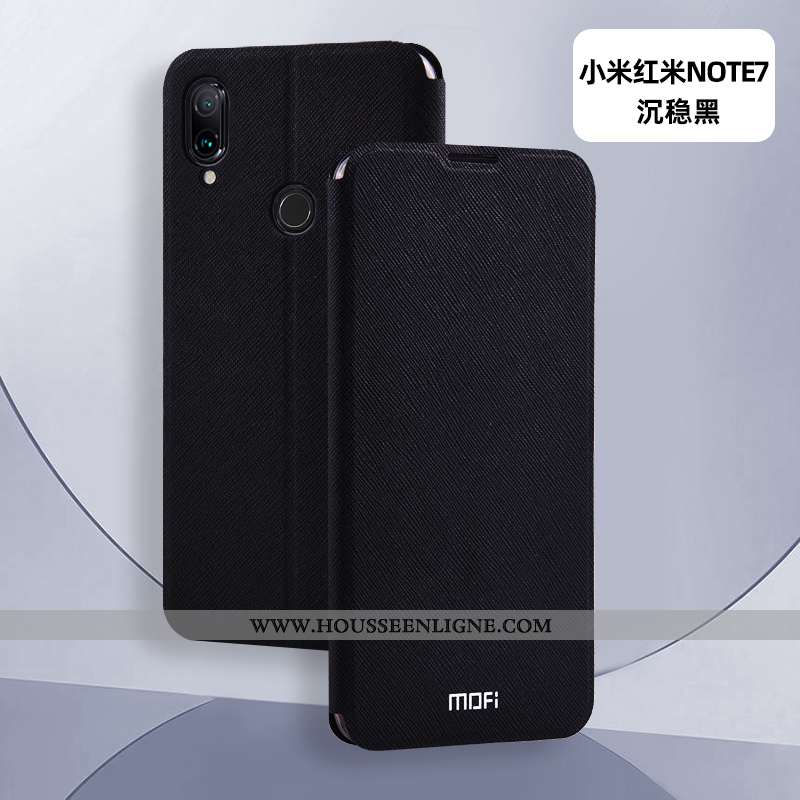 Étui Xiaomi Redmi Note 7 Cuir Silicone Protection Coque Tout Compris Téléphone Portable Rose