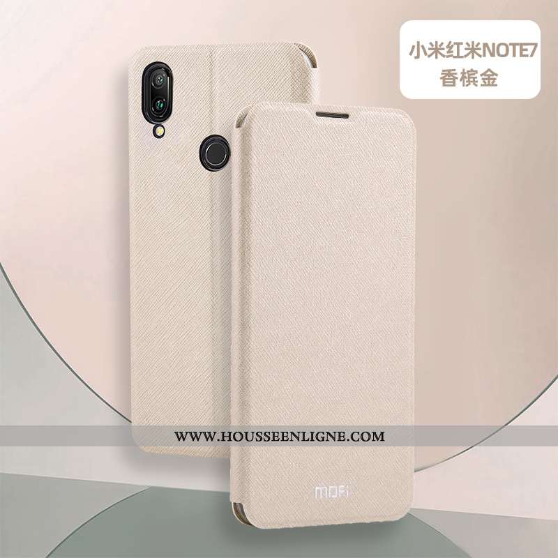 Étui Xiaomi Redmi Note 7 Cuir Silicone Protection Coque Tout Compris Téléphone Portable Rose