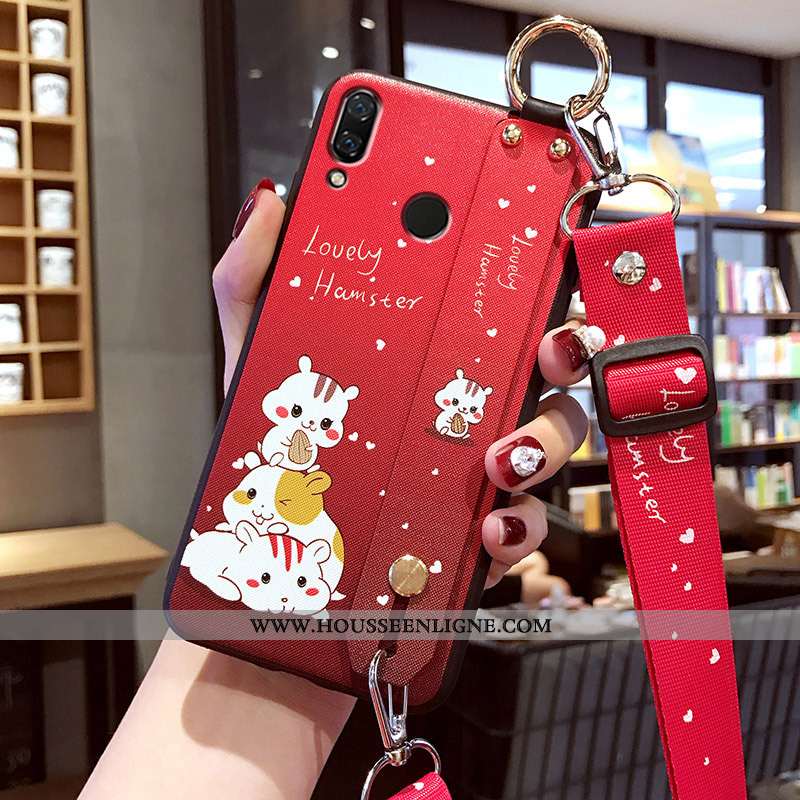 Étui Xiaomi Redmi Note 7 Dessin Animé Fluide Doux Rose Net Rouge Silicone Incassable
