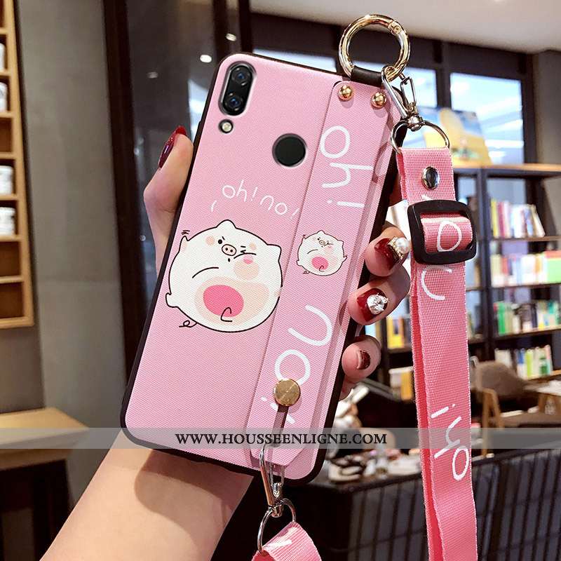 Étui Xiaomi Redmi Note 7 Dessin Animé Fluide Doux Rose Net Rouge Silicone Incassable