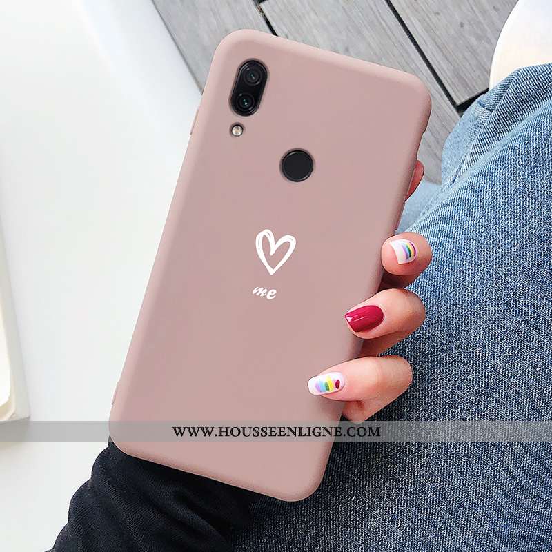 Étui Xiaomi Redmi Note 7 Dessin Animé Ultra Incassable Tendance Net Rouge Légère Silicone Rose