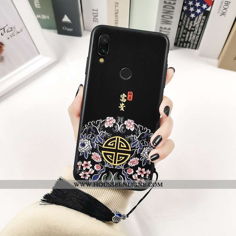 Étui Xiaomi Redmi Note 7 Imprimé Protection Personnalité Incassable Totem Rouge Créatif Noir