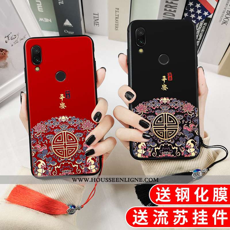 Étui Xiaomi Redmi Note 7 Imprimé Protection Personnalité Incassable Totem Rouge Créatif Noir