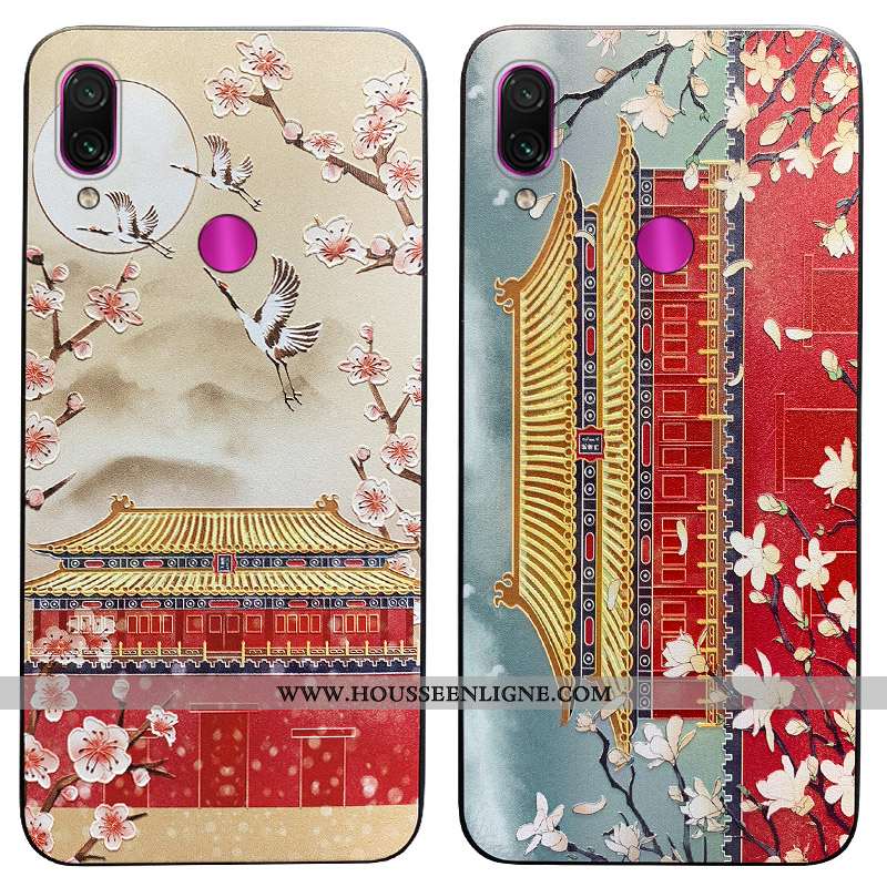 Étui Xiaomi Redmi Note 7 Personnalité Vintage Silicone Tendance Protection Style Chinois Fluide Doux