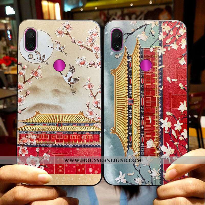 Étui Xiaomi Redmi Note 7 Personnalité Vintage Silicone Tendance Protection Style Chinois Fluide Doux