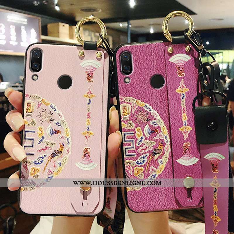 Étui Xiaomi Redmi Note 7 Protection Tendance Rouge Tout Compris Téléphone Portable Coque Rose