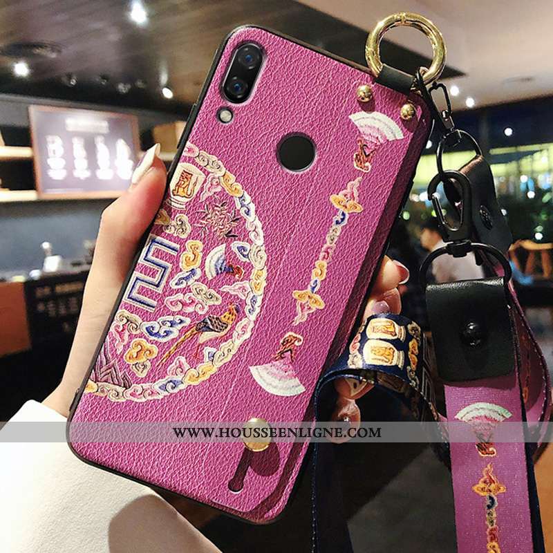Étui Xiaomi Redmi Note 7 Protection Tendance Rouge Tout Compris Téléphone Portable Coque Rose